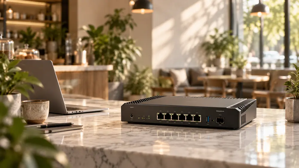 Mermer tezgâhta duran router