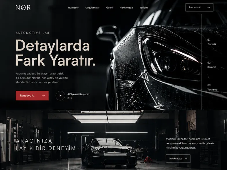 Yunoza Automotive Lab örnek web sitesinin görseli